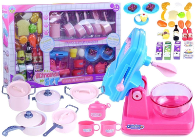 Zestaw kuchenny LEAN Toys Little Chef Garnki i Jedzenie z akcesoriami (5905323219854)