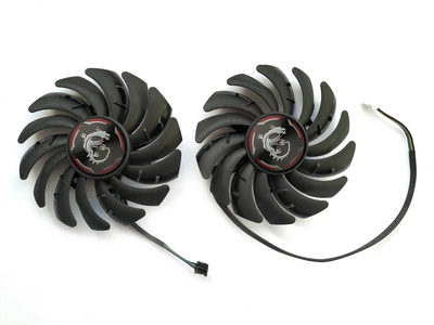 Вентилятор для видеокарты MSI 1660 Super RTX 2060 Super Gaming 87 мм (orgnl) PowerLogic PLD09210S12HH (T129215SU PLD09210B12HH) комплект 2 шт (№349)