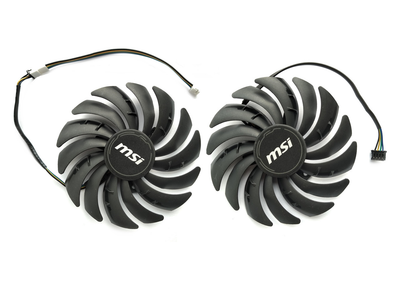 Вентилятор PowerLogic для видеокарты MSI Ventus 2X 95 мм (ориг) PLD10010B12HH (PLD10010S12HH) комплект 2 шт (№439)