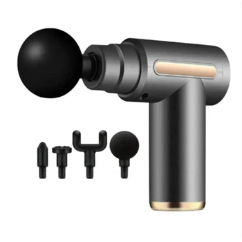 Массажер мышечный ручной Massage Gun Аккумуляторный перкуссионный 4 насадки