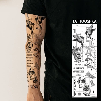 Тимчасове водостійке тату рукав TATTOOSHKA "Грецькі Боги" LD-11-2