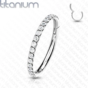 Кольцо кликер из титана Spikes RHT41-1610-C для пирсинга септума, трагуса, хеликса, брови (1,2мм, 10мм)