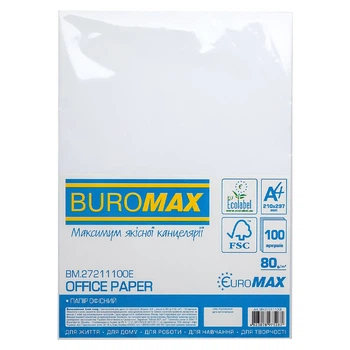Бумага BuroMax EuroMax А4 80 г/м2 100 листов класс C (BM.27211100E)