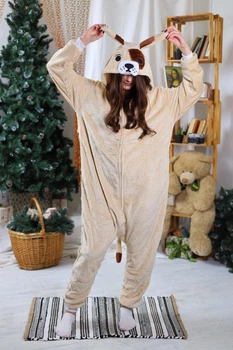 Женская кигуруми взрослая и подростковая Kigurumi Щенок Собака Пес Бежевый S 145-155 см (1128)