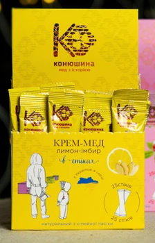Крем-мед в стіках Конюшина лимон-імбир 15 г х 25 шт