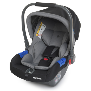 Дитяче автокрісло EL CAMINO ME 1043 NEWBORN+ Штатний ремінь, група 0+, 0-13 кг, 5-точкові ремені сірий