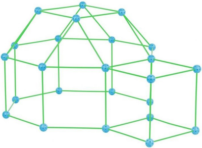 Конструктор Kolorowe Baloniki Божевільний намет, що світиться Зелено-синій 72 деталі (5902596105549)