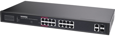 Switch Vivotek 20-port Lite Managed PoE Black (AW-GEL-205A-260)