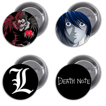 Значки аніме Треос "Death Note" (Зошит смерті) - набір 4 шт. (Арт. 135265)