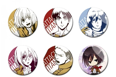 Аниме значки Треос Attack on Titan (Атака титанов, Атака на титанов) - набор 6 шт. (Арт. 135015)