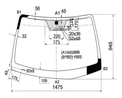 Скло лобове Pilkington для HYUNDAI SANTA FE II 06-09 4133AGNBLMV1B