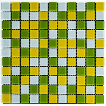 Мозаика из декоративного стекла Sticker Wall 298х298х4,5мм SW-00002362 желто-зелёная