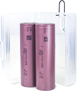 Комплект высокоточных литий-ионных аккумуляторов Tenpower INR21700-50ME, 5000mAh, 14.7A, 2 шт + бокс (0746020706170)