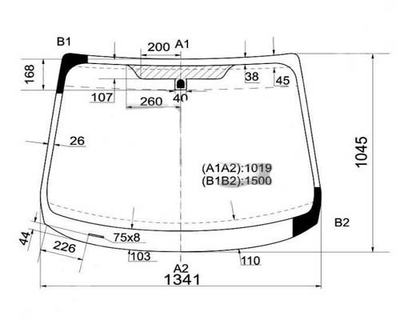 Скло лобове Pilkington для FORD FIESTA 13-19 USA, FIESTA 13-17 EUR 3572AGSVW