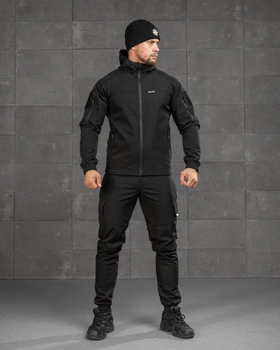 Тактический демисезонный костюм Oblivion SoftShell на флисе S черный (89822)