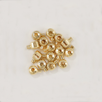 Кримпы One Touch - цилиндры, самозажимные, 18K, размер 3 мм., цвет - золото, 10 шт.
