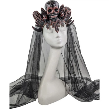 Обруч Мандрагора з фатою SETA Decor 21-612BLK-RD