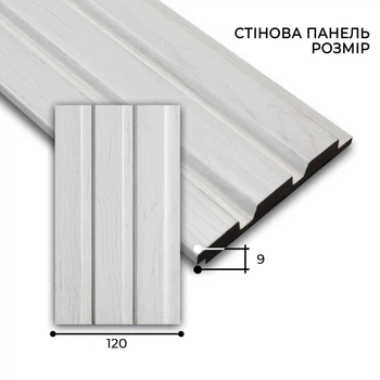 Панель настенная 1209 - 703SP 120х9x2900 мм. Текстура белого дерева