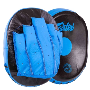 Лапа Вигнута кругла (2шт) шкіряна FAIRTEX BO-9483 (кріплення на липучці, р-р 20x17x4.5см, Чорний-синій) (BO-9483_Чорний-синій)