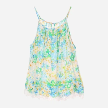 Подростковая майка H&M 060382713 158 см Белый/Цветы (6666000339928)