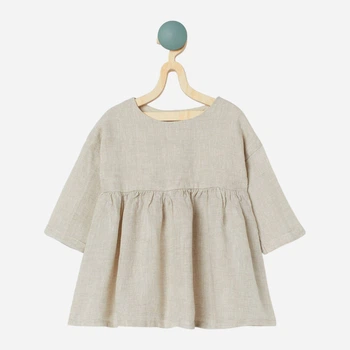 Детское льняное платье H&M 061024993 50 см Светло-бежевое (6666000339706)