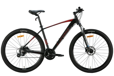Велосипед алюминий 29" Leon TN-80 AM Hydraulic lock out HDD рама-19" черный с красным (матовый) 2024
