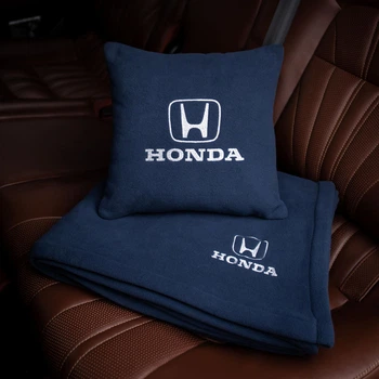 Флисовый набор плед с подушкой синий HONDA, AUTO COMFORT