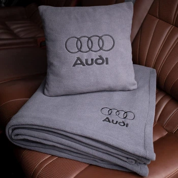 Флисовый набор плед с подушкой серый Audi, AUTO COMFORT
