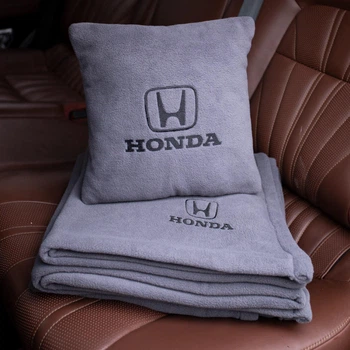 Флисовый набор плед с подушкой серый HONDA, AUTO COMFORT