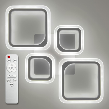 Люстра світлодіодна стельова LUMINARIA OVAL 80W 4S RC 725/423 WHITE 220V IP20, LED світильник з пультом ДУ
