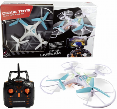 Dron zdalnie sterowany Dickie Toys DT-QL Livecam Biało-niebieski (4006333052873)