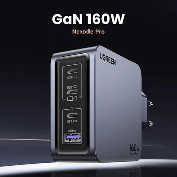 Зарядное устройство Ugreen Nexode Pro 160W GaN с 4 портами (QC 4.0+PD 3.1, PPS) для ноутбуков