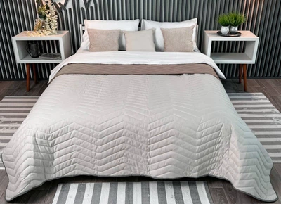 Покрывало стеганое ArCloud. ZigZag Rainy Day+Taupe Grey-180х215