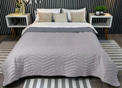 Покрывало стеганое ArCloud. ZigZag Porpoise+Steel Gray-200х220