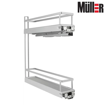 Карго Muller Violet 150мм боковое правое 2 полки с доводчиком, Серый (0084)