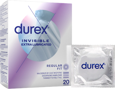 Презервативи Durex Invisible додатково зволожені 20 шт (5900627117752)