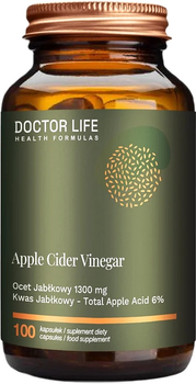 Suplement diety Doctor Life Apple Cider Vinegar Ocet jabłkowy 100 kapsułek (5905692385532)