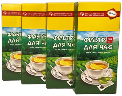 Набор чайных фильтр-пакетов Weekend для чашки 75x125 мм 4 упаковки по 100 шт (2000992420815)