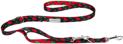 Smycz regulowana Amiplay BeHappy 7 w 1 M 100 - 200 cm Cherry (5907563282001)