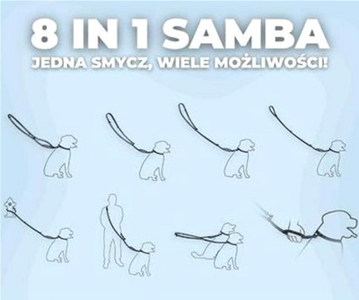 Smycz regulowana Amiplay Samba 8 w 1 M 200 - 400 cm Czerwona (5907563301474)