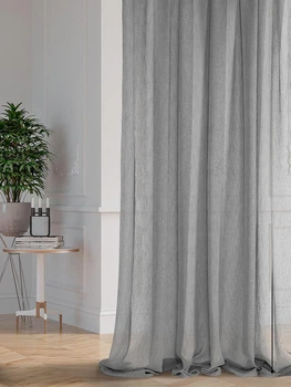 Тюль Лен Лайт Lux Portiery 300х275 - 1 шт Светло-серый (TL3626)