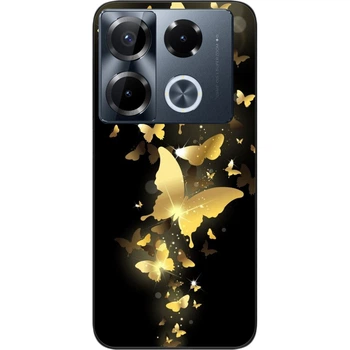 Силиконовый чехол SMTT для Infinix Note 40 Pro (Х6850) с картинкой Золотые бабочки