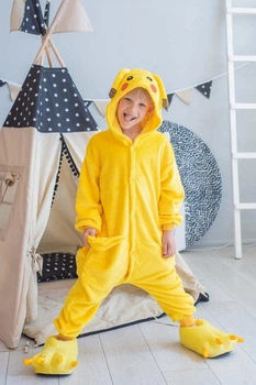Піжама дитяча кігурумі для хлопчика Kigurumi Пікачу 135-145 см жовта