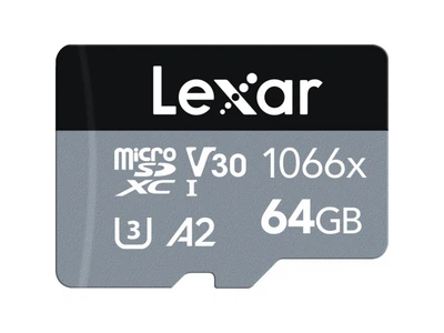 Карта пам'яті Lexar 64 GB microSDXC UHS-I U3 V30 A2 Professional 1066x SILVER + SD adapter (LMS1066064G-BNANG0)