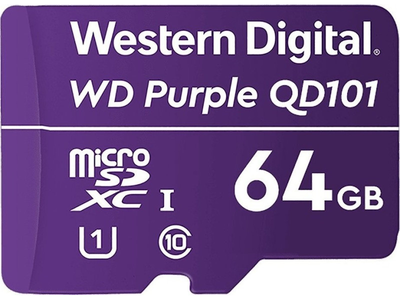 Карта пам'яті WD 64 GB microSDXC UHS-I Class 10 Purple QD101 (wdD064G1P0C)