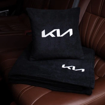 Флисовый набор плед с подушкой чорный KIA, AUTO COMFORT
