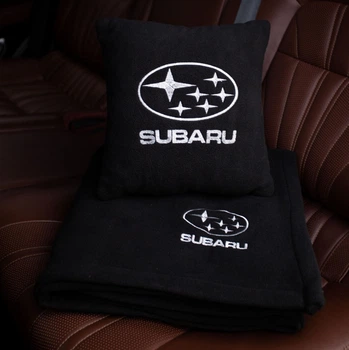 Флисовый набор плед с подушкой черный SUBARU, AUTO COMFORT