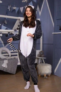 Піжама жіноча кігурумі Kigurumi Лемур L сіра