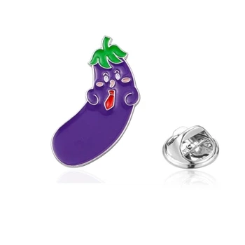 Значок (пин) BROCHE брошь бижутерия Весёлый Баклажан фиолетовый BRGV114590