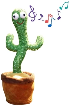 Танцюючий кактус Dancing Cactus повторює звуки навколо 34 см Зелений